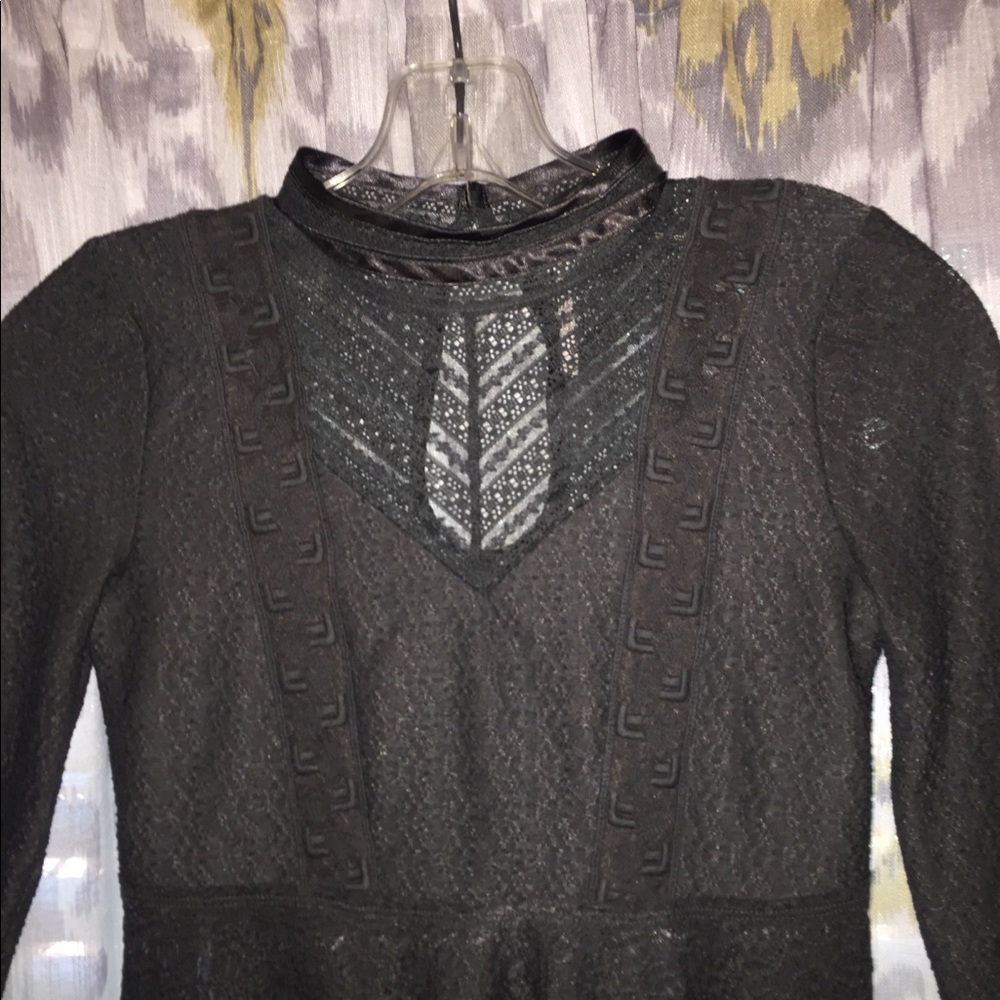 Free People gray lace peplum top